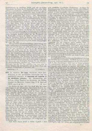 197-199 [Rezension] Aall, Anathon, Der Logos. II. Geschichte der Logosidee in der christlichen Literatur
