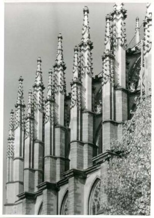 Gotische Strebepfeiler von St. Barbara, Kuttenberg, Tschechien, Böhmen und Mähren