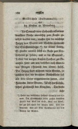 Weiblicher Heldenmuth; oder die Weiber zu Weinsberg.