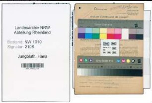 Entnazifizierung Hans Jungbluth , geb. 16.05.1907 (Vertreter)