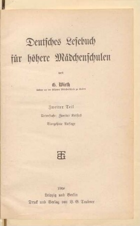 Teil 2, [Schülerband]: Unterstufe: Zweiter Kursus