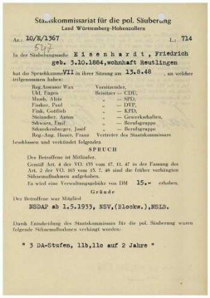 Eisenhardt, Friedrich