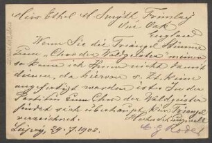 Brief an Ethel Smyth : 29.07.1903