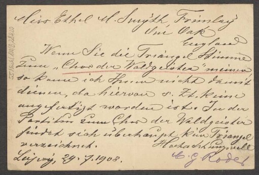 Brief an Ethel Smyth : 29.07.1903