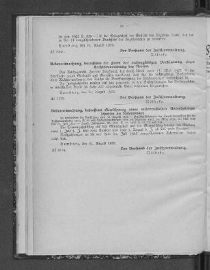 Bekanntmachung, betreffend Gewährung eines widerruflichen Unterhaltszuschusses an Referendare