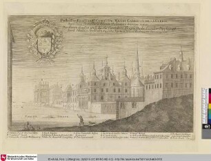 Suecia Antiqua et Hodierna; Illustriss: et Excellentiss: Comitis Dn: MAGNI GABRIELIS DE LA GUARDIE, Regni Sueciæ Cancellarij, Palatium Holmense Orientem versus