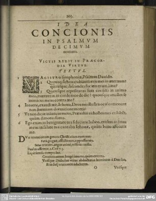 Idea Concionis In Psalmum Decimum tertium
