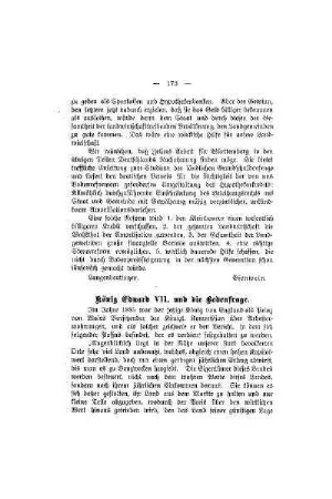 König Eduard VII. und die Bodenfrage