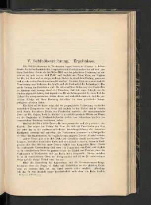 V. Schlußbetrachtung. Ergebnisse.
