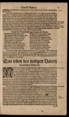 Das leben des heiligen Valerii Trierischen Bischoffs.