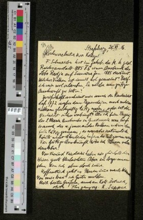 Postkarte an Arthur Wichmann