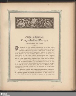 Hugo Schmelzer, Langenhessen-Werdau Vigognespinnerei und Färberei