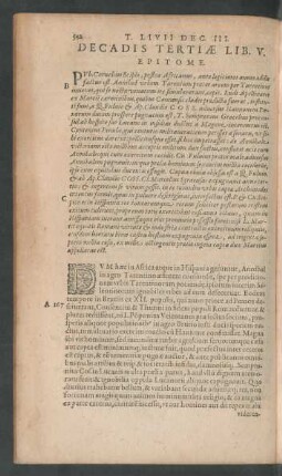 Decadis Tertiae Lib. V. Epitome.