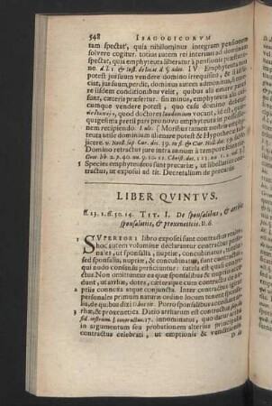 Liber Quintus - Liber Sextus.