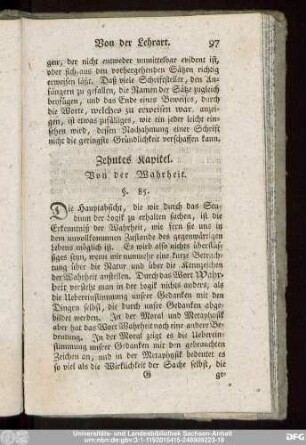 Zehntes Kapitel. Von der Wahrheit.