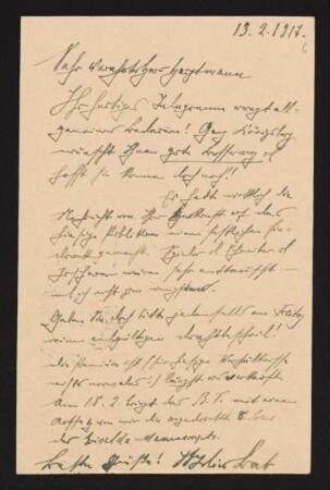 Brief von Julius Bab an Gerhart Hauptmann