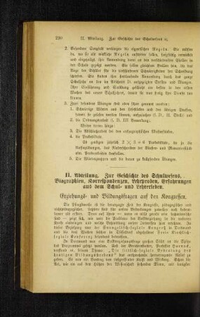 Erziehungs- und Bildungsfragen auf den Kogressen