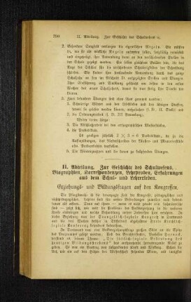 Erziehungs- und Bildungsfragen auf den Kogressen