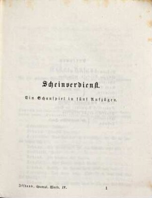 A. W. Ifflands theatralische Werke : in einer Auswahl, 4