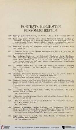 Porträts berühmter Persönlichkeiten (Nr. 597-686)