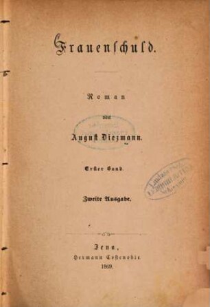 Frauenschuld : Roman von August Diezmann, 1