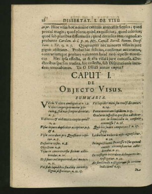 Caput I. De Obiecto Visus.