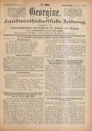 Sechzigster Jahrgang. No. 26. Insterburg, 23. Juni 1892.