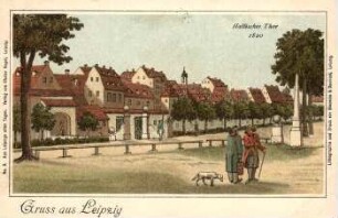 Gruss aus Leipzig: Hallisches Thor 1820 [Aus Leipzigs alten Tagen]