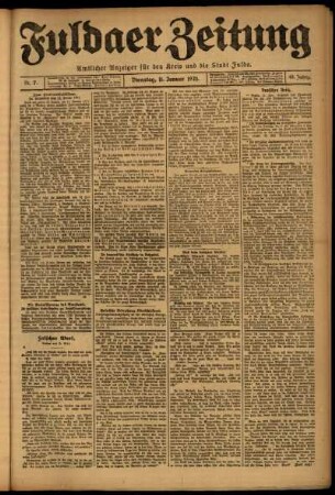 Ausgabe vom Dienstag, den 11. Januar 1921.