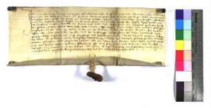 Hans vom Holtz stellt dem Grafen von Helfenstein einen Lehenrevers aus über Lehengüter zu Donzdorf, Reichenbach und Hürbelsbach.
