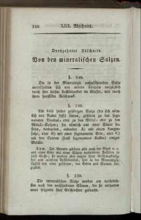 Dreyzehnter Abschnitt. Von den mineralischen Salzen