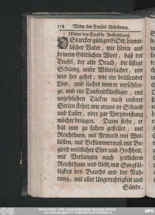 Wider des Teufels Anfechtung.