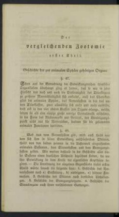 Geschichte der zur animalen Sphäre gehörigen Organe.