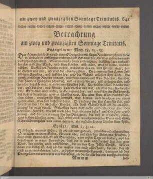 Betrachtung am zwey und zwanzigsten Sonntage Trinitatis.
