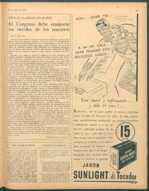 El Congreso debe equiparar los sueldos de los maestros : Cartas de un argentino que se enoja