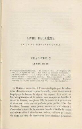 Livre Deuxième La Chine Septentrionale