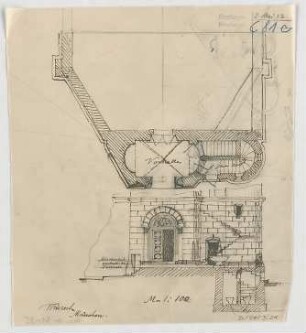 Thiersch, August ; Nürnberg (Bayern); Kath. - Apostolische Kirche, Projekt - Teilgrundriss, Detail