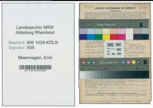 Entnazifizierung Emil Meermagen , geb. 26.05.1898 (Laborant)