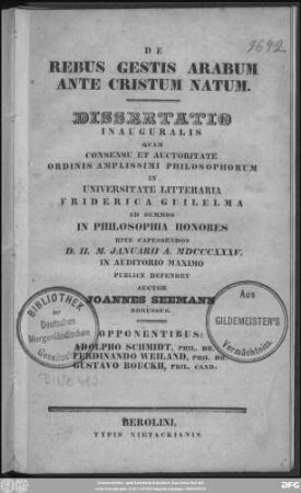 De rebus gestis Arabum ante Cristum natum