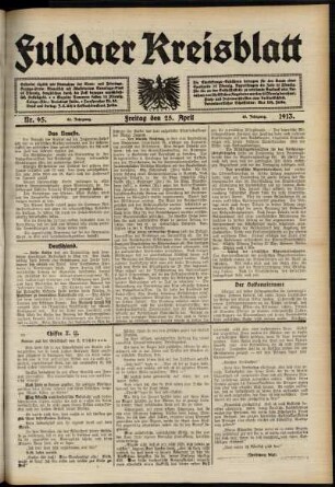 Ausgabe vom Freitag, den 25. April 1913.