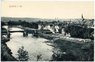Rochlitz. Blick auf Rochlitz mit Muldenbrücke
