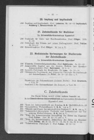 C. Zahnheilkunde