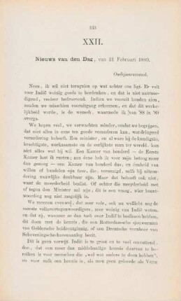 XXII. Nieuws van den dag, van 21 Februari 1889