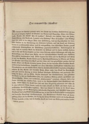 Der romantische Künstler