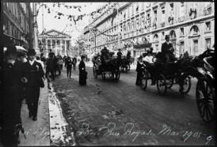 Paris. Rue Royale, festlich geschmückt anlässlich des Besuchs des Königs von Spanien