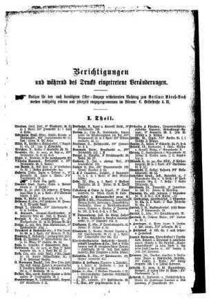 Berichtigungen und während des Drucks eingetretene Veränderungen