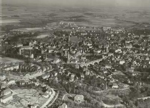 Bautzen, Luftbildschrägaufnahme von Südwesten