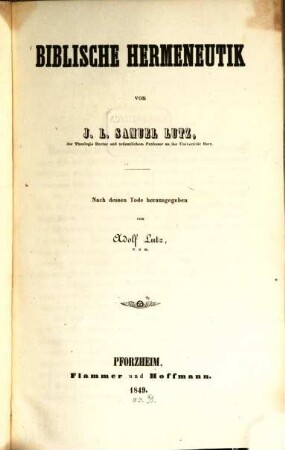 Biblische Hermeneutik