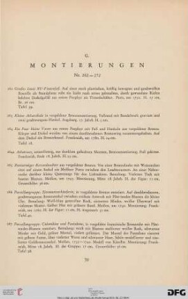 G. Montierungen (Nr. 262-272)