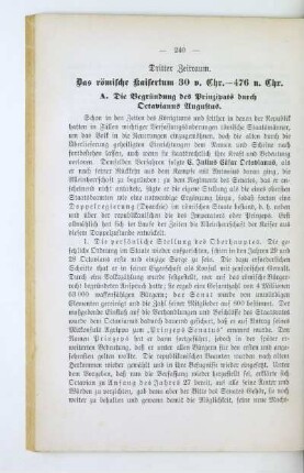 Dritter Zeitraum. Das römische Kaisertum 30 v. Chr. - 476 n. Chr
